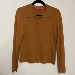 ANNE KLEIN | Collar Half Button Top